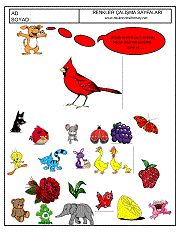 okul öncesi renkler çalışma sayfaları; verilen resimle aynı renkte olan resimleri işaretle